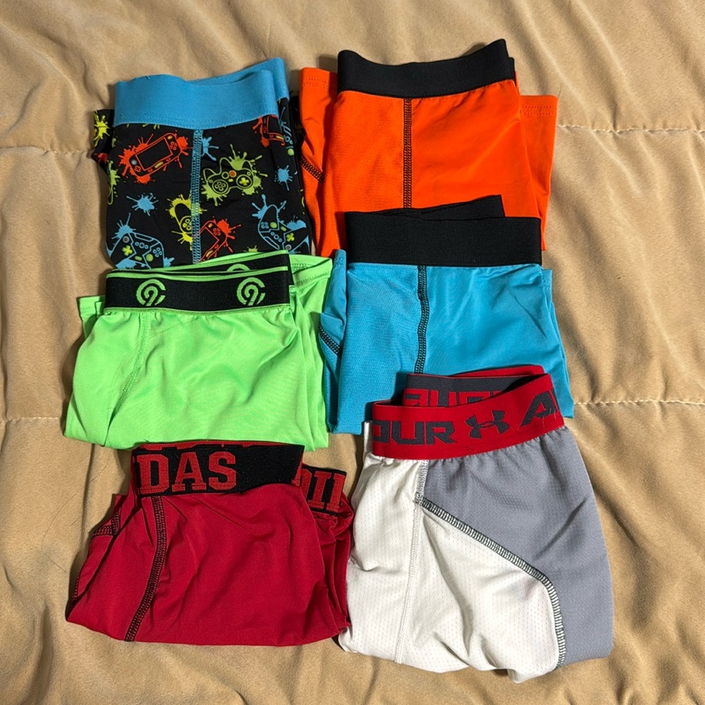 6 Boy’s Athletic Boxer Brief Underwear size M L XL